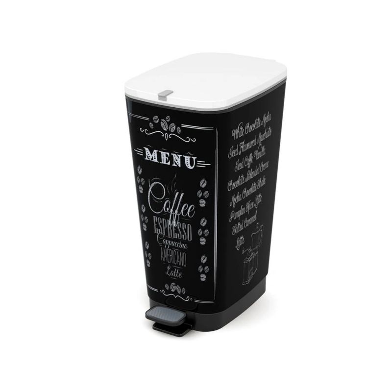 Kosz na Śmieci Keter do Domu Kuchni 45L z Pedałem Coffee Menu 1 szt