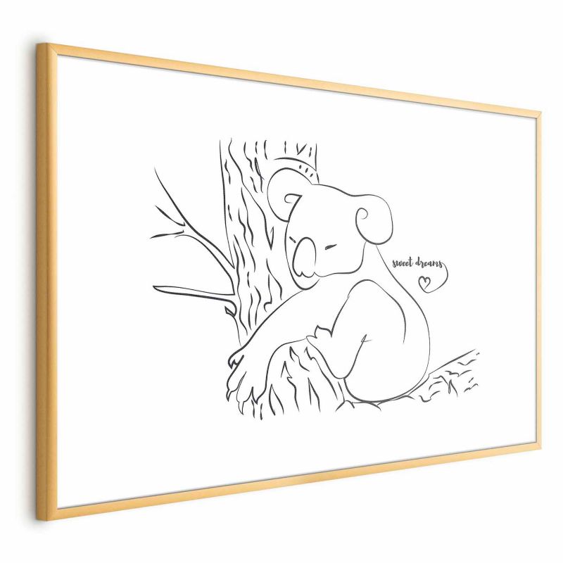 Plakat Artgeist Śpiący koala 30x21 cm z ramą złotą 1 szt