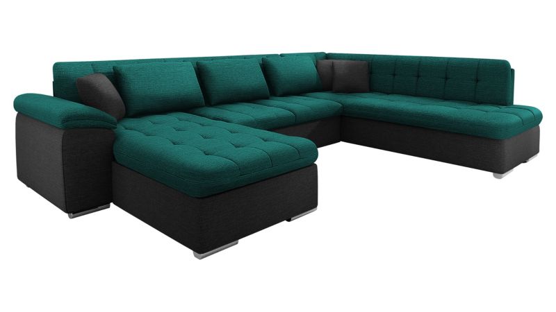 Narożnik z funkcją spania MIRJAN 24 Niko Bis lewy grafitowy + ciemnozielony 1 szt.