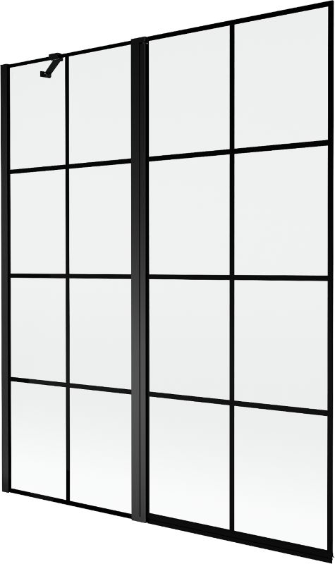 Parawan nawannowy 2-skrzydłowy Mexen Mist czarny 140 x 150 cm - 8A9-140-011-70-77-L 1 szt.