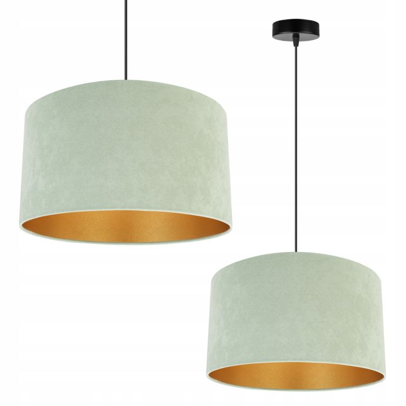 Lampa sufitowa wisząca Light Home LH Mediolan Welur 1x E27 60W miętowy/złoty 35cm 1szt.