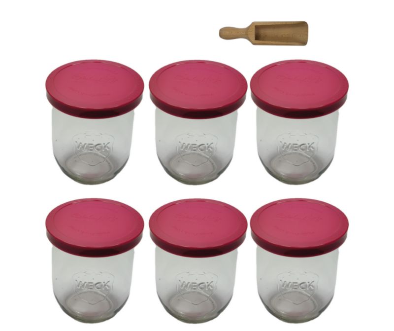 Słoiki MODO24 Weck 1062 ml fi 100 tulip silikonowe wieka miarka 6 kpl.