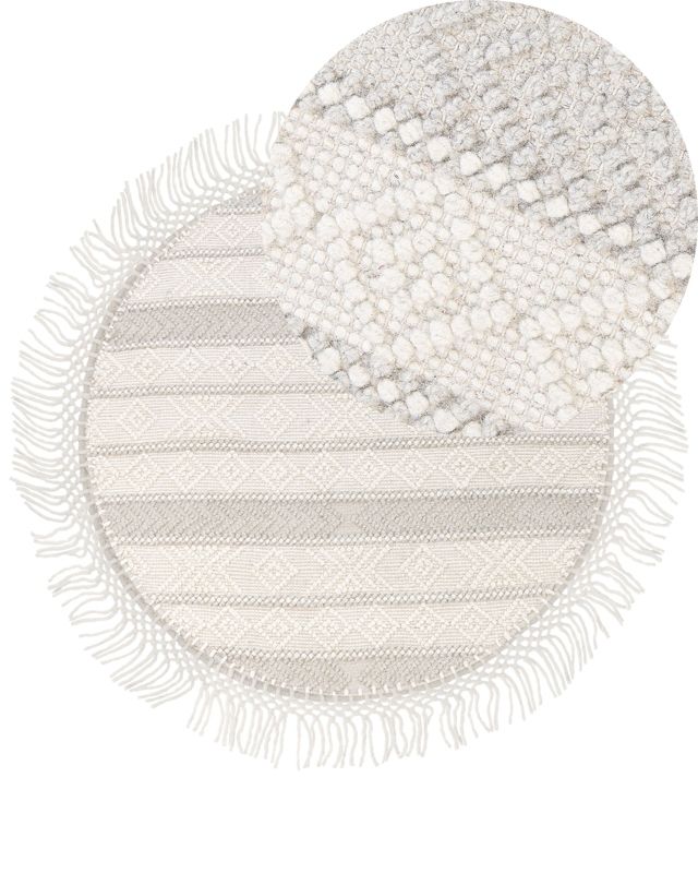 Okrągły dywan wełniany 140 cm beżowy Baltalar 1 szt.