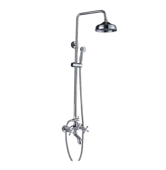 Bateria prysznicowa Lauferi EMON mosiężna z deszczownicą srebrny chrom retro 1 szt.