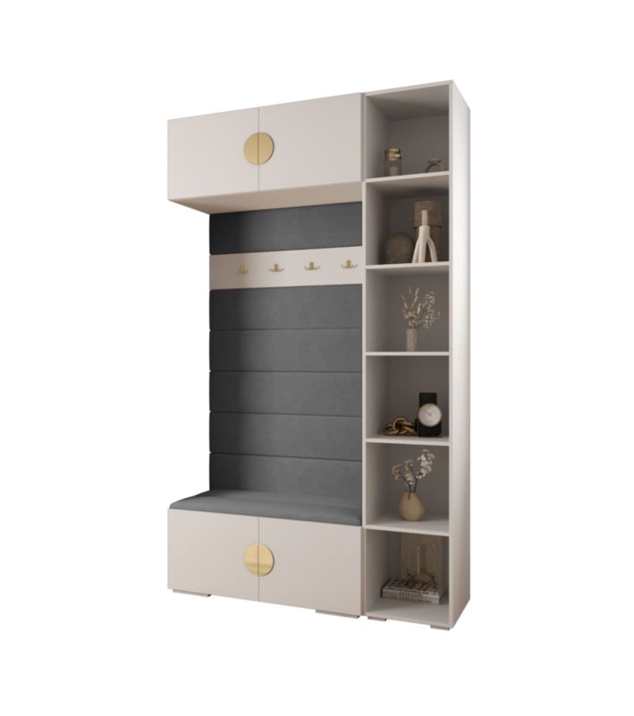 Garderoba do przedpokoju Abiks INOVA 4 Z20 biały+złoty+manila16 1 szt.