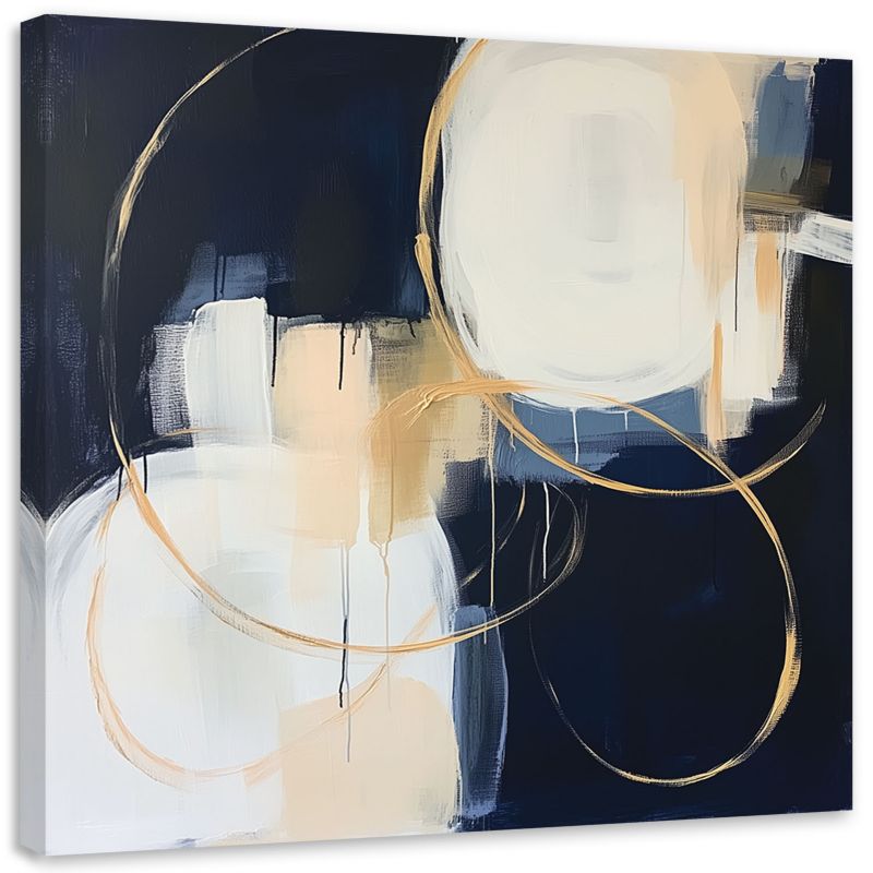 Obraz na płótnie Feeby Abstrakcja niebieski złoty jak malowana 30x30cm 1szt