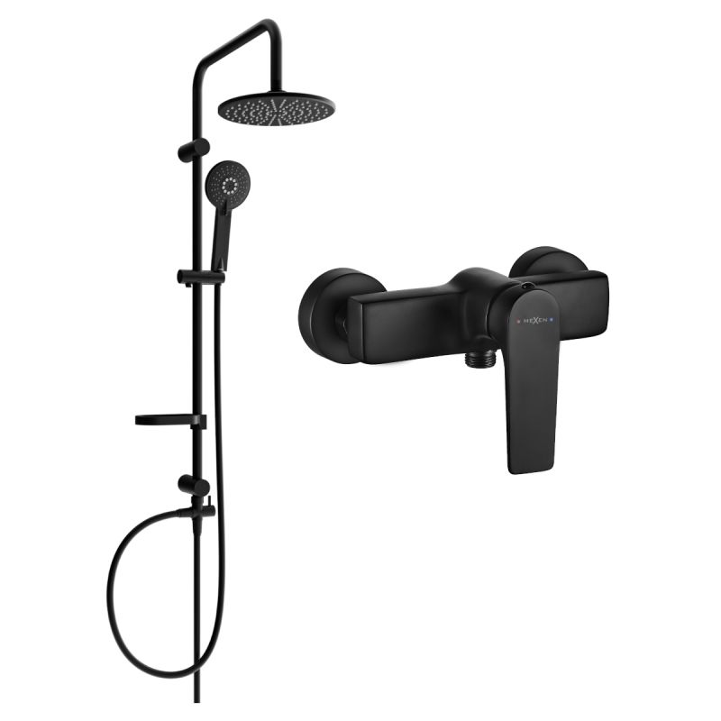 Zestaw natynkowy prysznicowy Mexen Lynx czarny 1 szt.