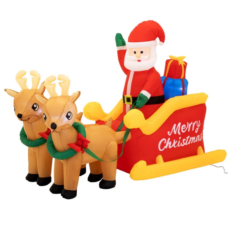Mikołaj nadmuchiwany JUMI Dekoracja Świąteczna Sanie Renifer dmuchaniec 1 szt.