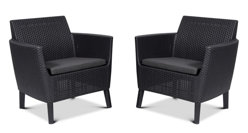 Zestaw mebli ogrodowych Keter Salemo Duo 74x76x76cm dla 2 osób Grafitowy 1 kpl.