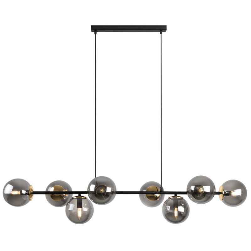 Lampa sufitowa wisząca Light Home LH Siena 8x E14 40W czarny/złoty klosz grafitowy 1szt.