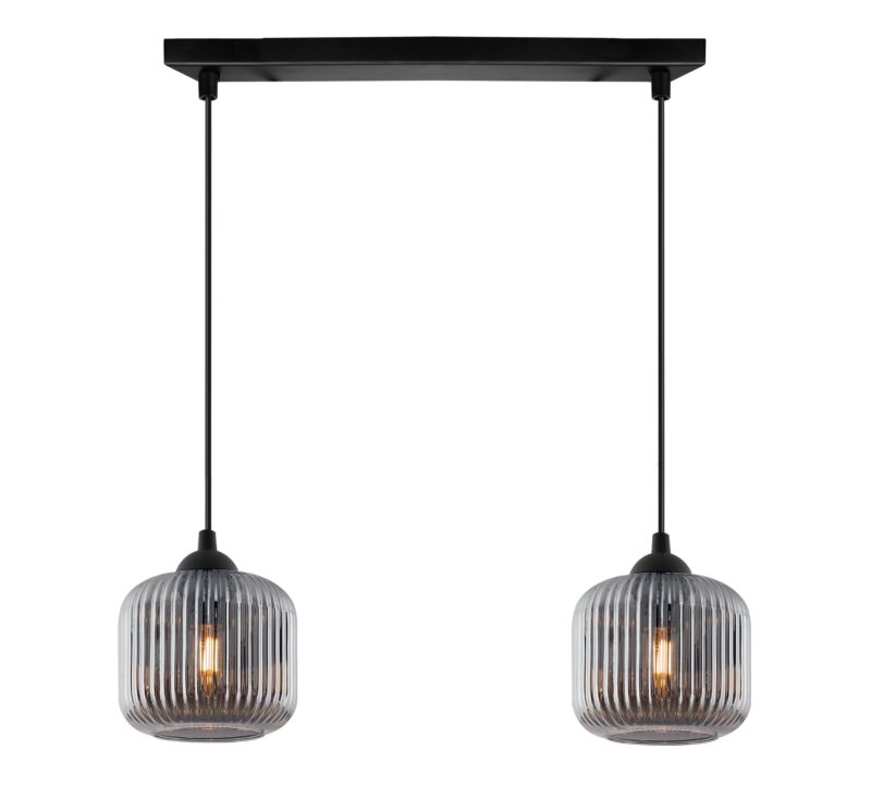 Lampa sufitowa wisząca Light Home LH Riffle Walec 2x E27 60W szary 1szt.