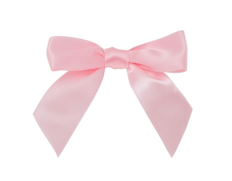 Kokarda satynowa Neopak Jasna Różowa 8cm naklejana 10 szt.