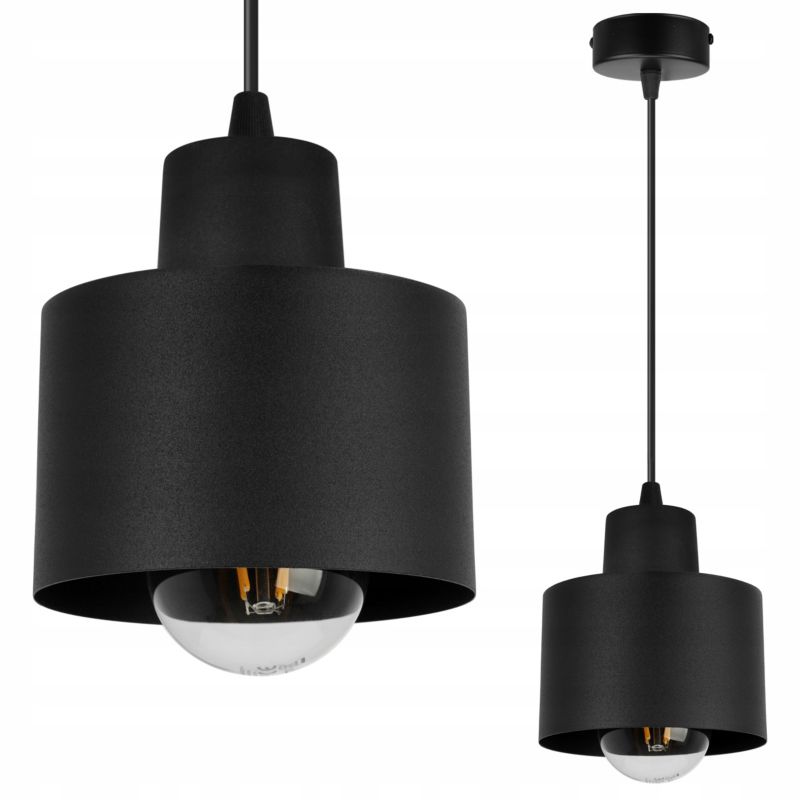 Lampa sufitowa wisząca Light Home LH Panta 1x E27 60W regulowana długość czarny 1szt.