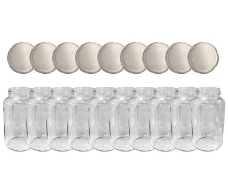 Słoiki MODO24 1500ml 1,5l soki ogórki małosolne grzyby nalewki zakrętki 82mm PZH 10 kpl.