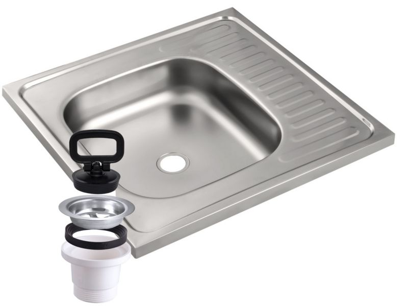 Zlewozmywak Stalowy Granitan z Ociekaczem i Syfonem 1kpl.
