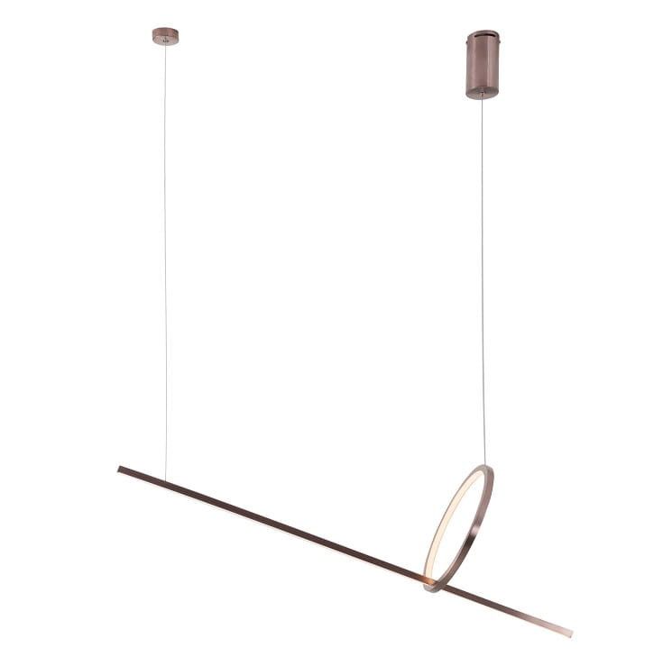 Lampa wisząca Maxlight Lozanna 2324 brązowy szczotkowany ring wbudowany LED 18W 1 szt.