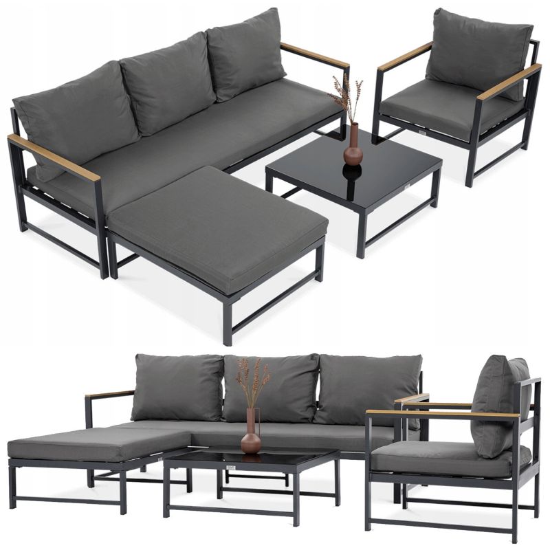 Zestaw Mebli Ogrodowych Wypoczynkowych ORLANDO Narożnik + Fotel na Taras 1 szt