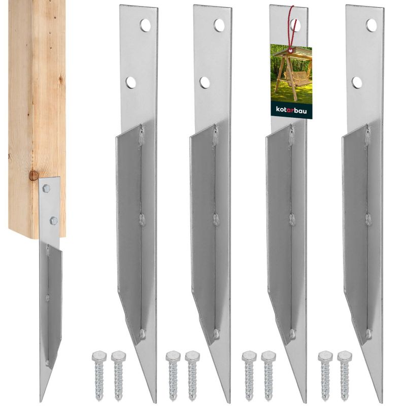 Podstawa kątowa KOTARBAU do huśtawki wbijana 44,5x4 cm 4 szt.