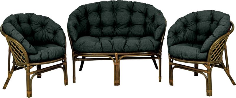 Poduszka na meble rattanowe wiklinowe AMPO komplet ciemny szary turia 1 szt.