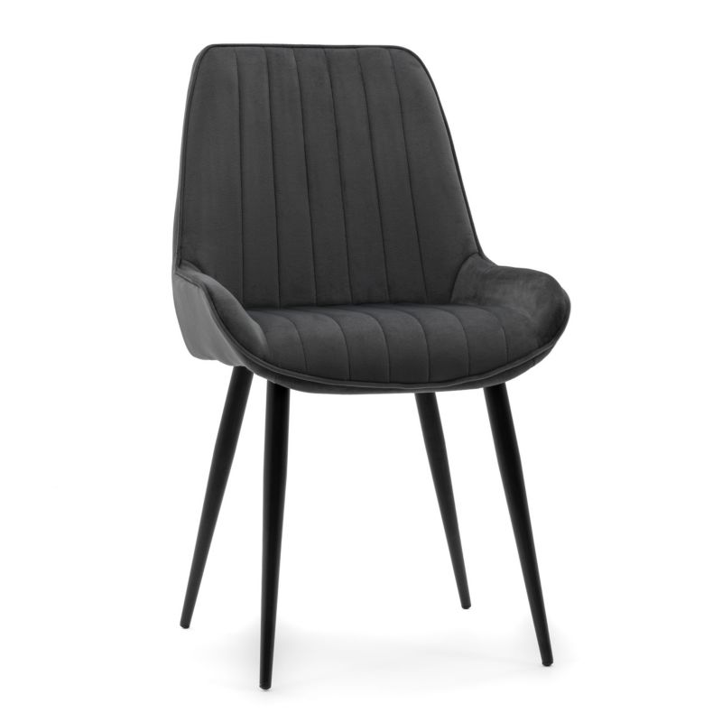 Krzesło tapicerowane New Home LUCA szare welurowe 1 szt.