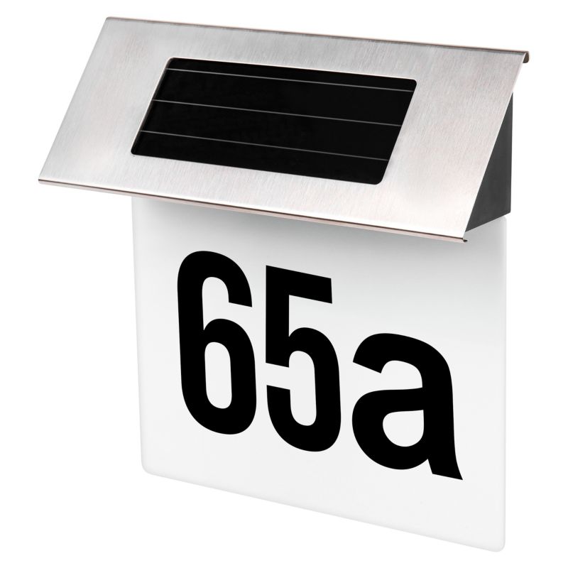 Lampa LED solarna MasterLED Numer Domu 6500K stalowy kinkiet zewnętrzny IP65 1 szt.