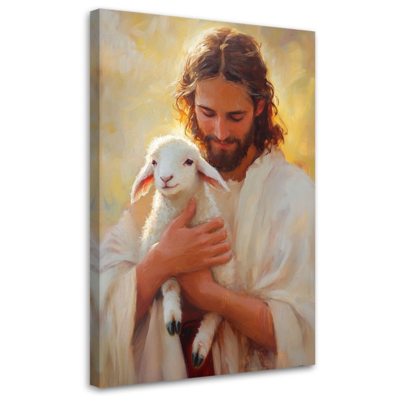 Obraz religijny Feeby Jezus z Barankiem Bożym 70x100cm 1szt