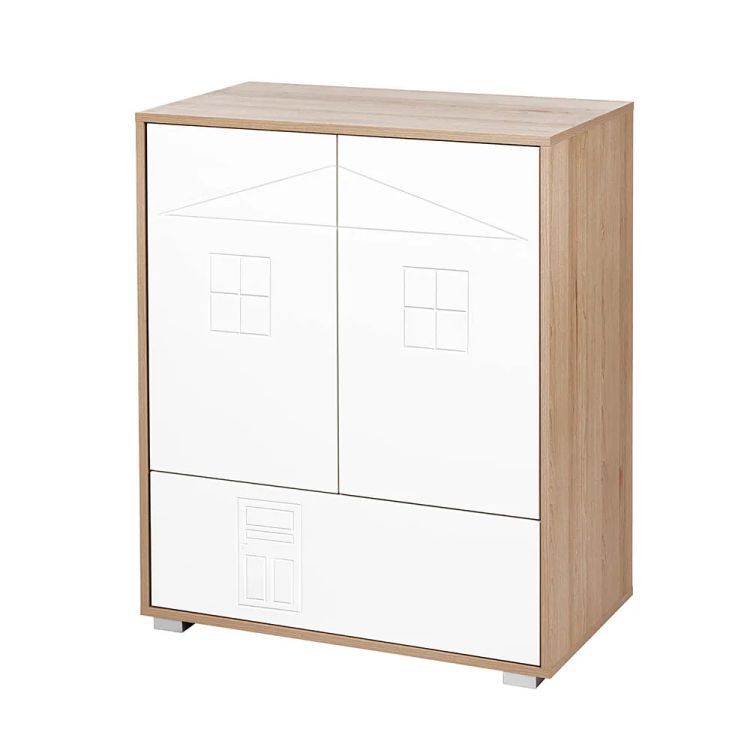 Komoda Little Sky dla dzieci IDA 80 biała/buk 1 szt