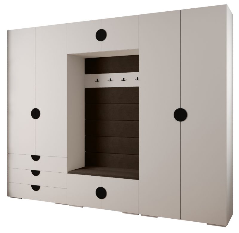 Garderoba do przedpokoju Abiks INOVA 4 Z14 biały+czarny+manila04 1 szt.