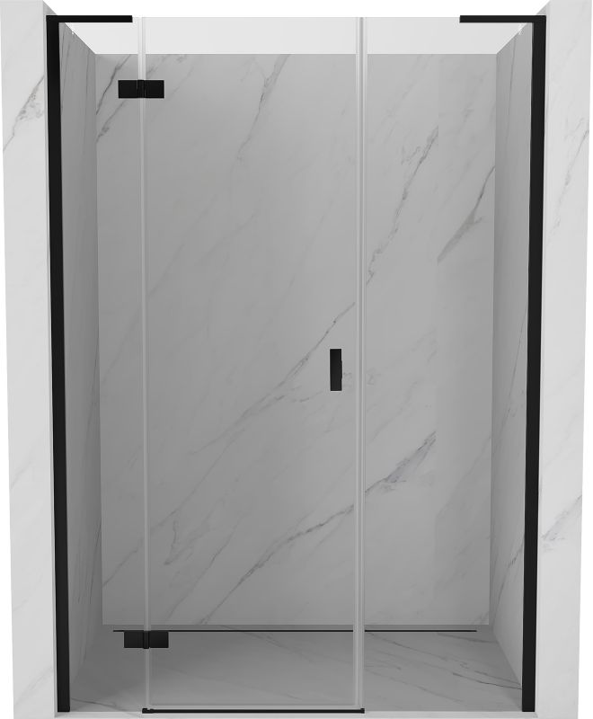 Drzwi prysznicowe uchylne Mexen Mist-H L czarne 135 cm 1 szt