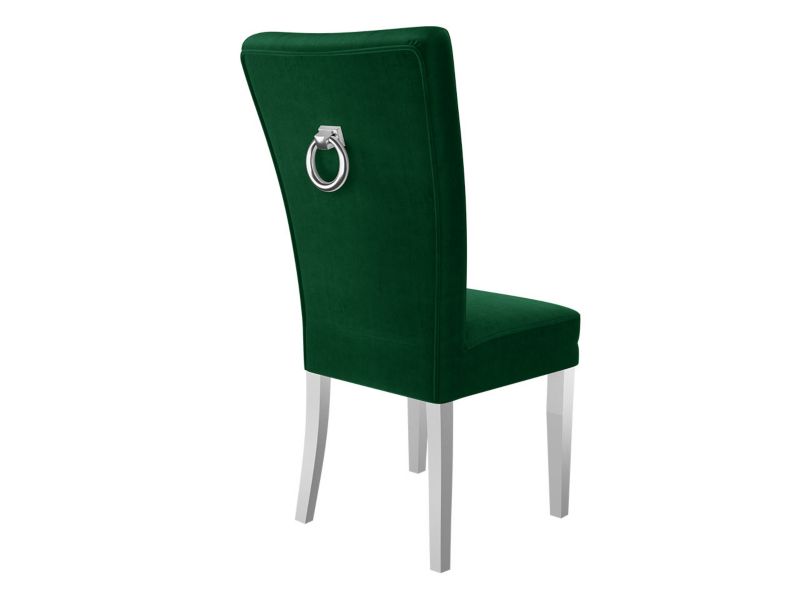 Krzesło MIRJAN 24 S67 biały półmat + butelkowa zieleń + kołatka chrom 1 szt.