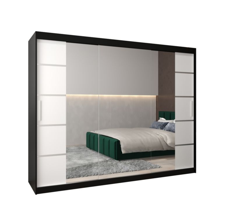 Szafa przesuwna Garderoba Abiks Verona 4 250 czarny + biały 1 szt.