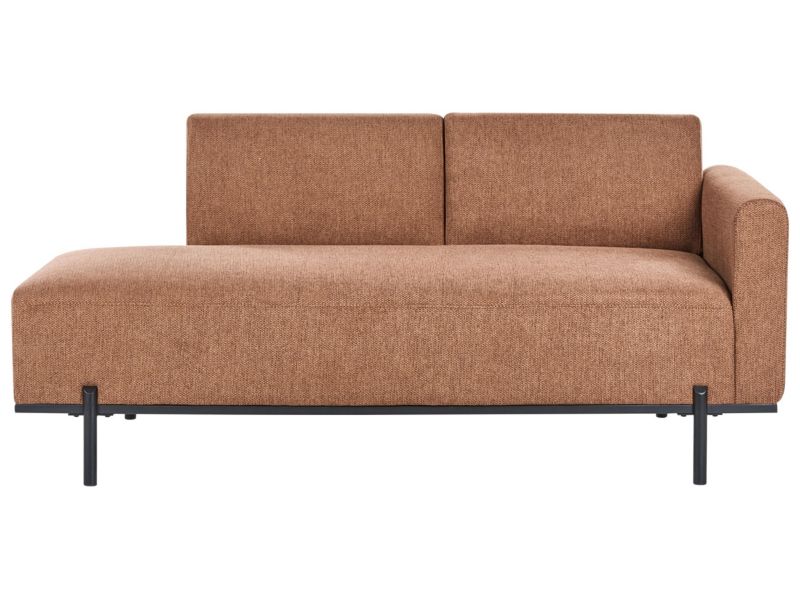 Szezlong Savasse Len syntetyczny Złoty brąz 1 szt.