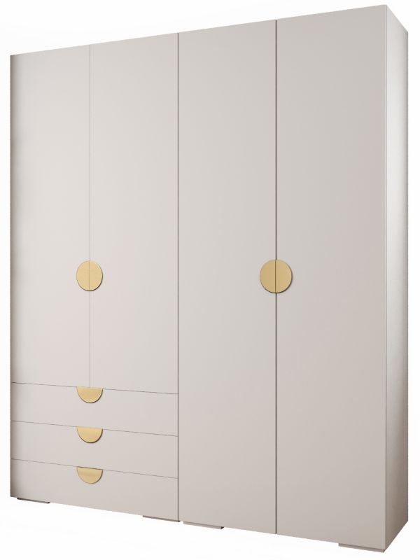 Garderoba wysoka do przedpokoju Abiks INOVA 4 Z15 biały+złoty 1 szt.
