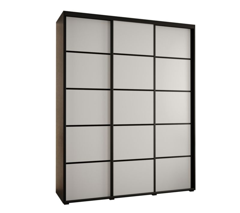 Szafa przesuwna Abiks DAVOS 4 wysoka szer.200cm gł.45cm czarny/biały/czarny 1szt.