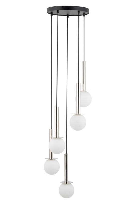 Lampa wisząca Sigma Lighting Daisy 6791 czarno-biała-srebrna minimalistyczna 5xG9 x 1 szt.