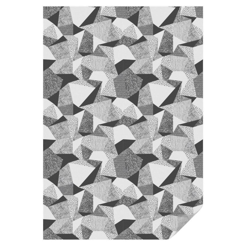 Naklejka na okno witraż Tulup 100x146 cm Efekt Mrożonego Szkła Geometryczne trójkąty linie kropki szarość 1 rol.