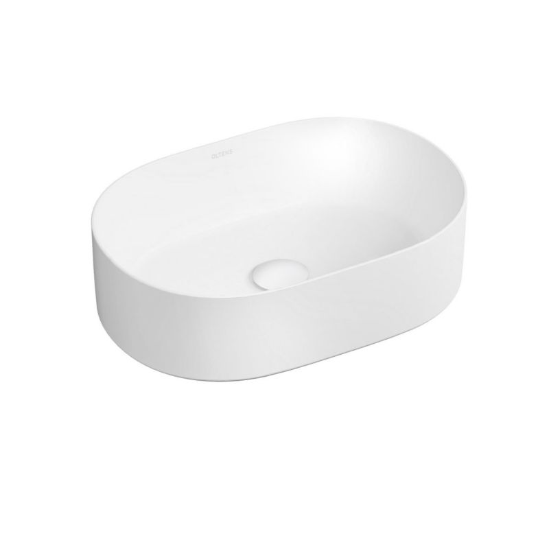 Umywalka nablatowa Oltens Lom Thin 45x30 cm owalna SmartClean biała 1 szt.