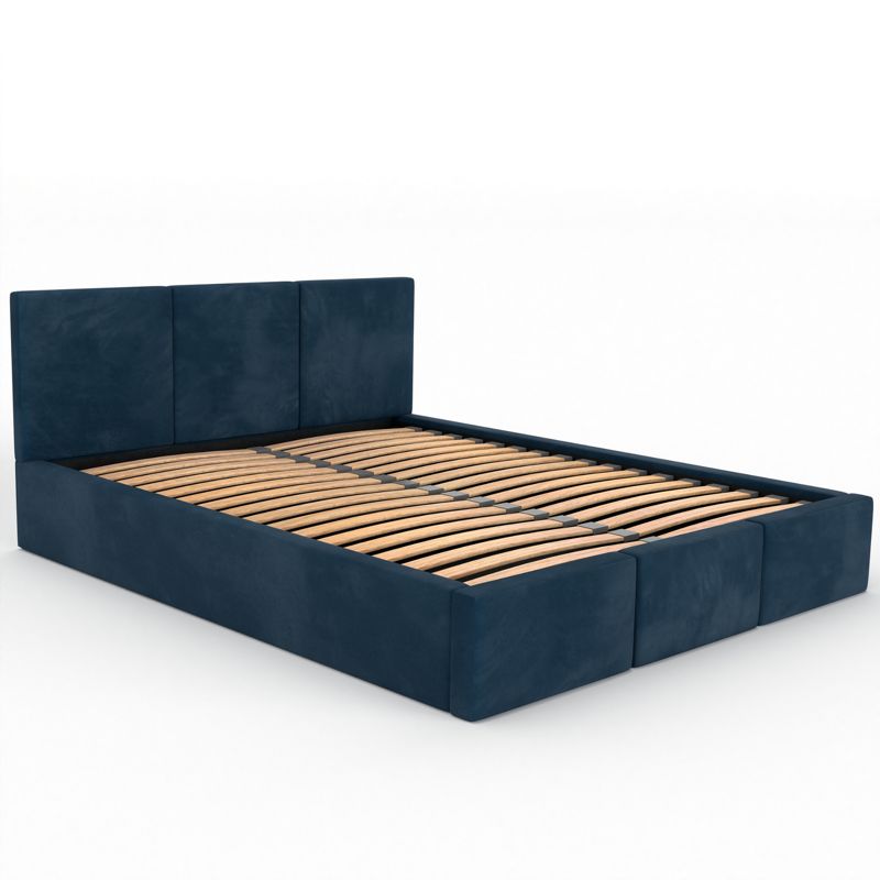 Łóżko podwójne tapicerowane Kobi VALENTINO140x200 pojemnik na pościel - Granatowy 1 szt.