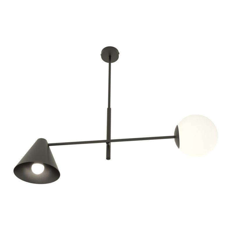 Lampa wisząca Emibig Hermes czarno-biała wym: 60 x 70 x 16 cm 2xE14 x 10W 1 szt.