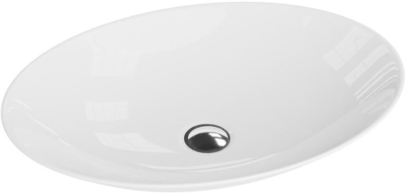 Umywalka nablatowa LaVita Cleo 50x36 cm, biały połysk, ceramika bez otworu, 1 szt.