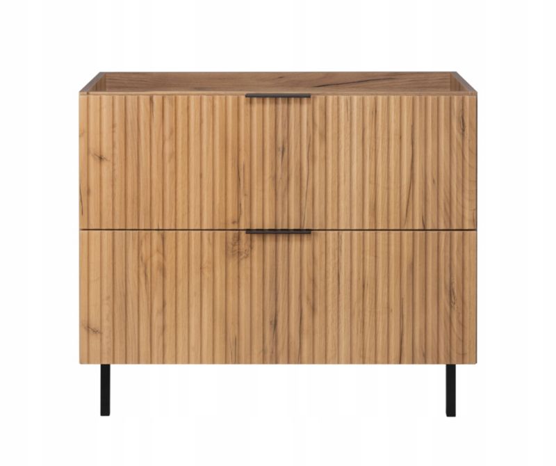 Szafka łazienkowa Furnidea 80 cm dąb craft ryflowana bez blatu FLOW 1 szt.