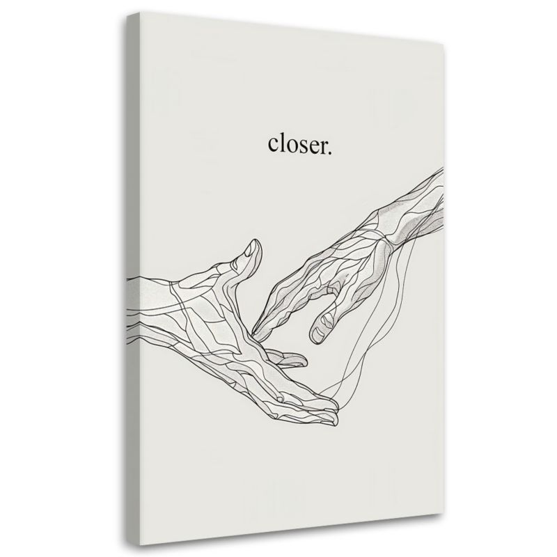 Obraz do sypialni salonu Feeby Szkic Dłonie Para Czarno Biały 40x60 cm 1szt