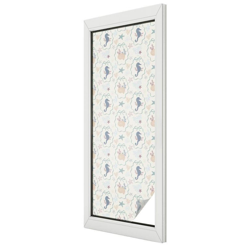 Folia Na Okno Wallfluent 50x146 cm Chroni Prywatność i Zapewnia Dyskrecję Morski wzór harmonijny 1 rol.