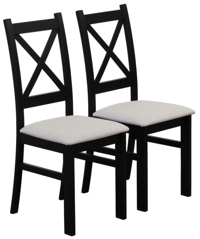 Zestaw Bonni 2x Krzesło tapicerowane do jadalni Czarny/Beż 1 kpl.