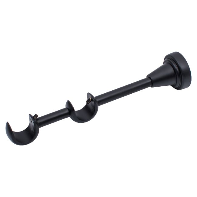 Wspornik U podwójny czarny matowy 19 mm