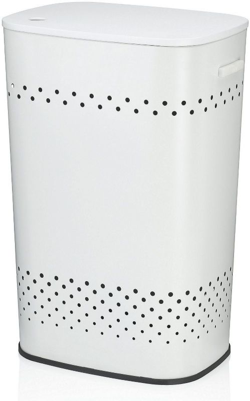Kosz na bieliznę Kela Malaga z siedziskiem, 60l, biały, 1 szt.