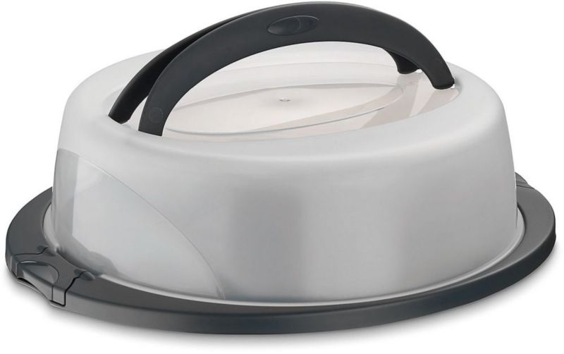 Pojemnik na ciasto Kela Deli szary, plastik, pokrywa, 32x10 cm, 1 szt.