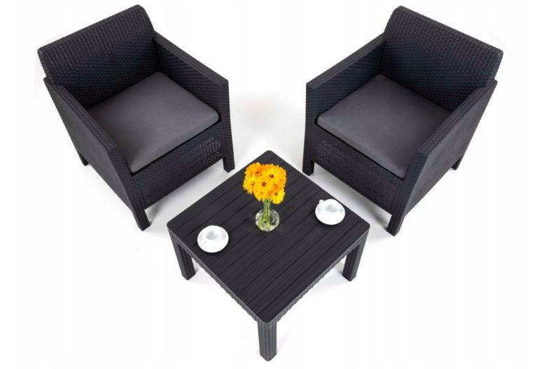 Zestaw Mebli Ogrodowych Keter Orlando Weekend 65x65x75cm Grafitowy 1 kpl.