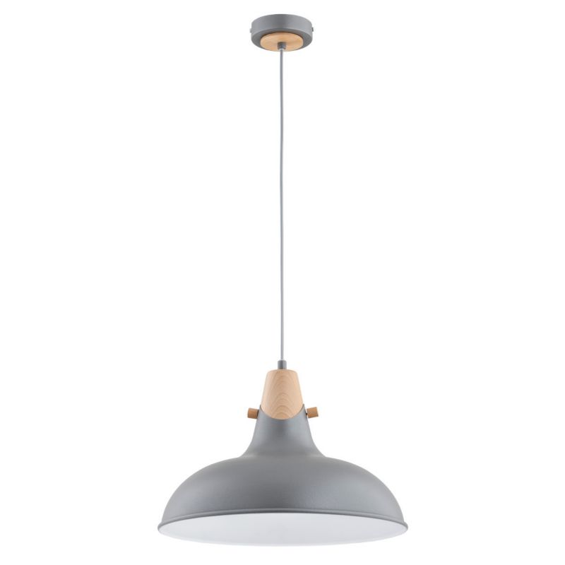 Lampa wisząca Alfa Solo 2693 szaro-jasne drewno-biała do kuchni 1xE27 x 15W 1 szt.