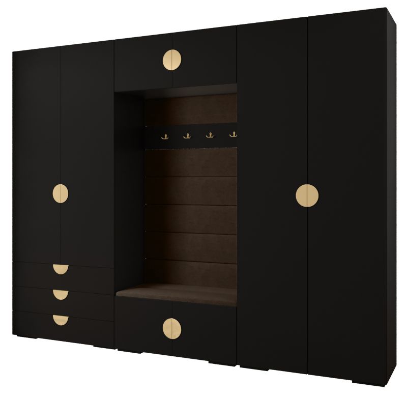 Garderoba do przedpokoju Abiks INOVA 4 Z14 czarny+złoty+manila04 1 szt.